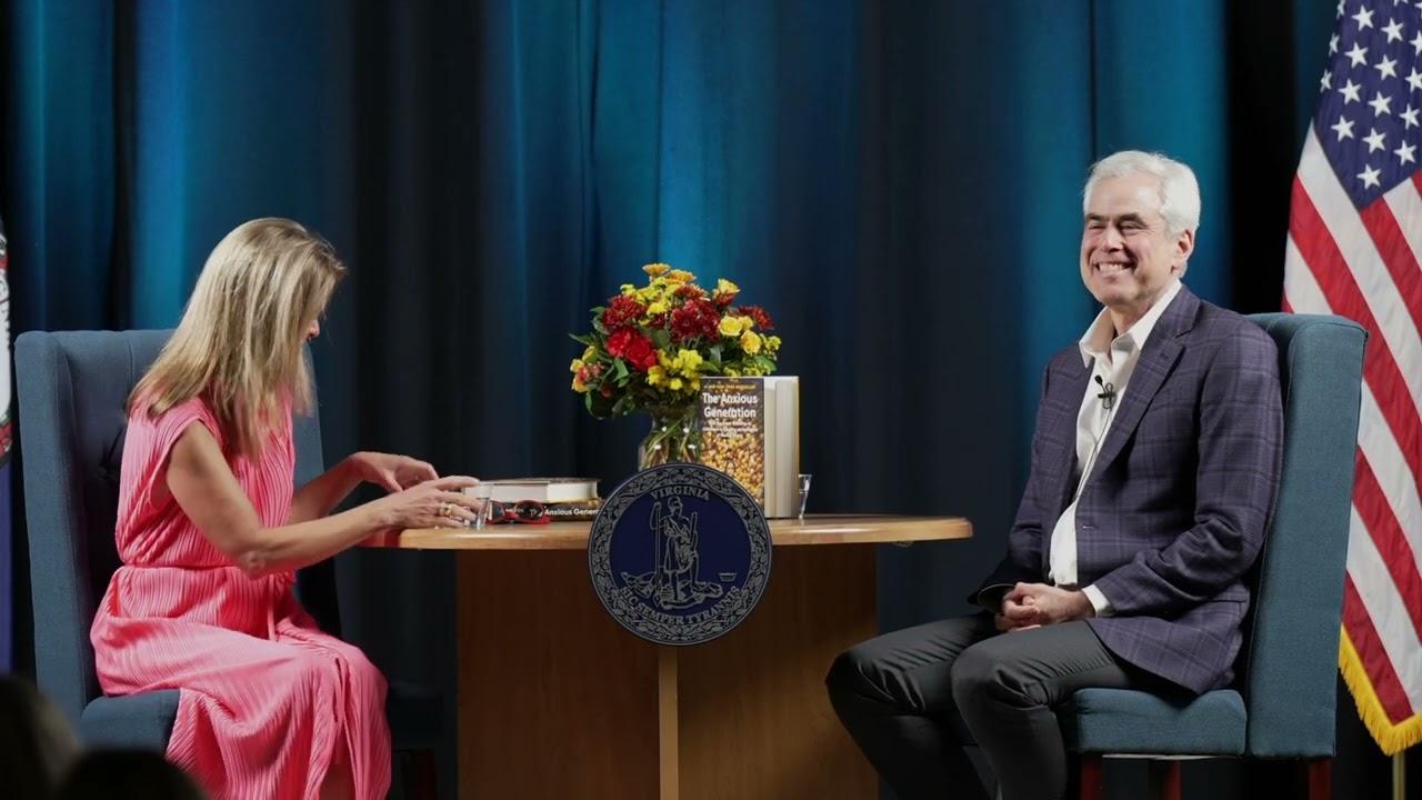 Jonathan Haidt and First Lady of Virginia Suzanne S. Youngkin